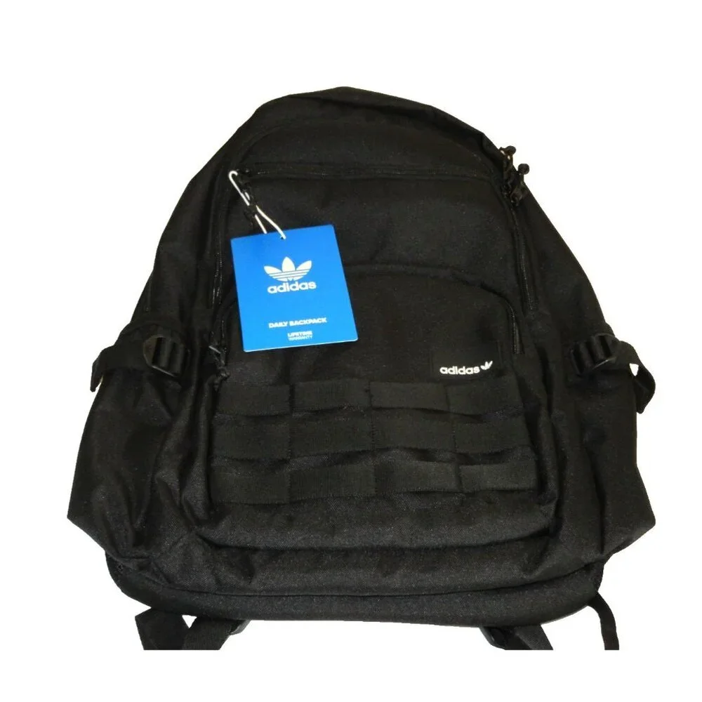 Adidas Originals Unisex Classic Daily Backpack Travel Laptop Bag Black White NWT